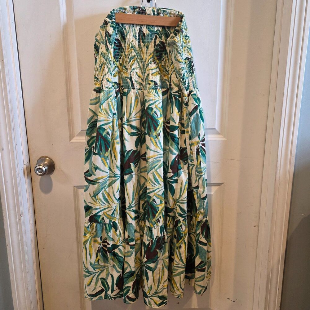 Torrid Tropical Leaf Maxi Skirt Women's Size 4X Boho Plus Size